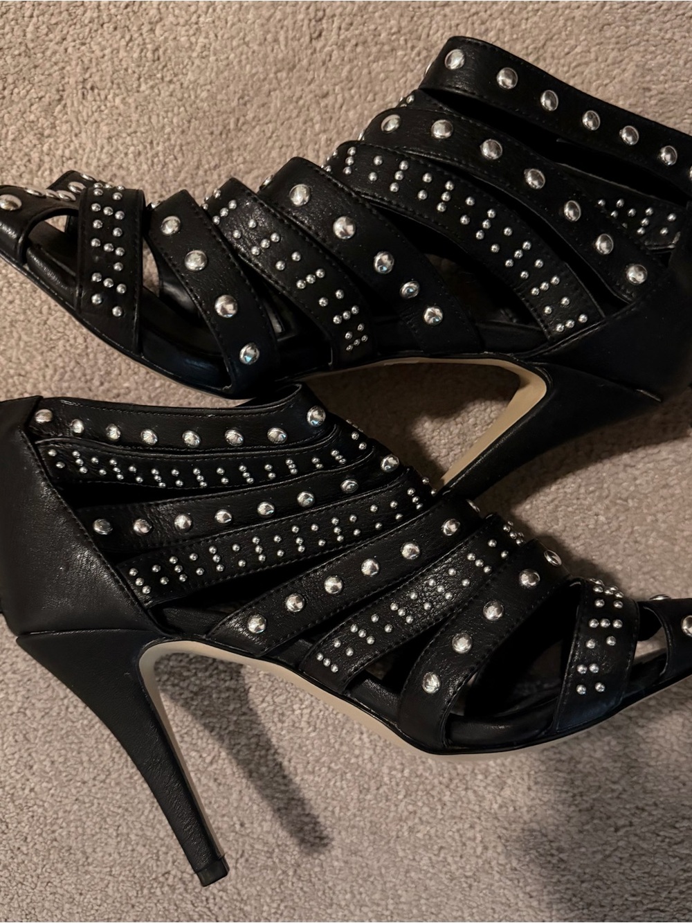 Torrid Black Studded Strappy High Heels Women’s 12w